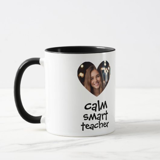 Heart Frame Custom Photo Teacher Mug Tasse (Links)