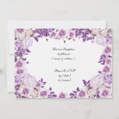 Heart Frame Lila Lavendel Rose Hochzeit Einladung (Rückseite)