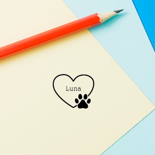 Heart Frame Sweet Paw Individuelle Name Gummistempel