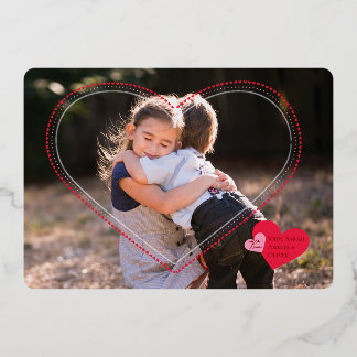 Heart Frame Valentine's Day Photo Card Folien Feiertagskarte
