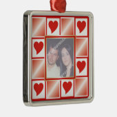 Heart frame Valentines Liebe kundenspezifische Fot Ornament Aus Metall (Rechts)