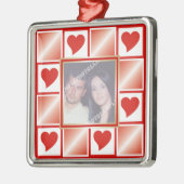 Heart frame Valentines Liebe kundenspezifische Fot Ornament Aus Metall (Links)