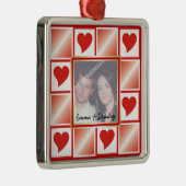 Heart frame Valentines Liebe kundenspezifische Fot Silbernes Ornament (Rechts)