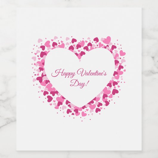 Heart Frame Valentine's Wine Label Weinetikett (Einzelnes Label)