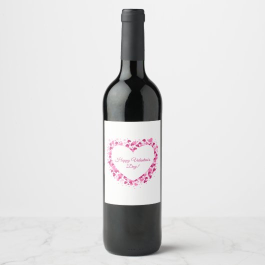 Heart Frame Valentine's Wine Label Weinetikett (Vorderseite)