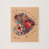 Heart Full of Flowers Vintage Valentine Puzzle (Vertikal)
