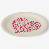 Heart Full of Hearts Love Red ID733 Pappteller (Schrägansicht)