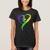 Heart Funny Fleur De Lis Cute Mardi Gras Women T-Shirt (Vorderseite)