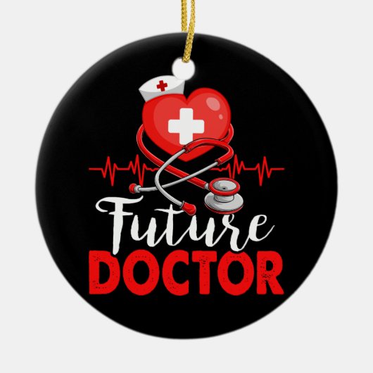 Heart Future Doctor Working Hospital Stethoscope H Keramik Ornament (Vorne)
