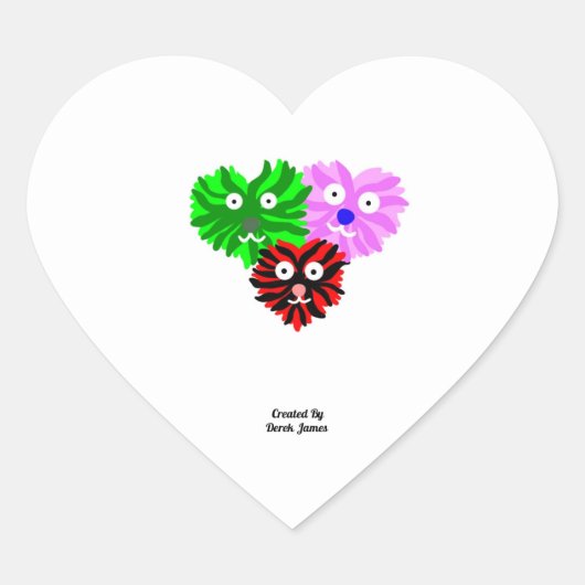 Heart Fuzzies Heart Sticker (Vorderseite)