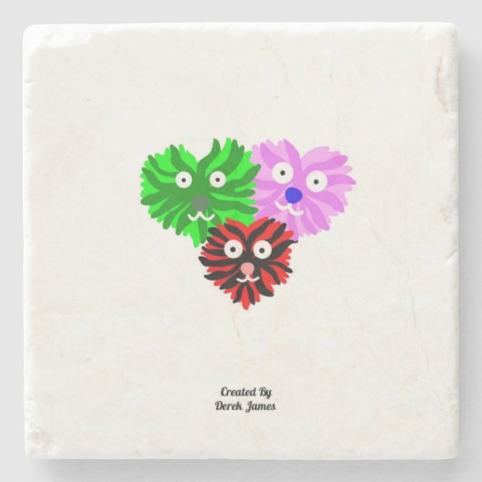 Heart Fuzzies Marble Stone Untersetzer (Vorderseite)