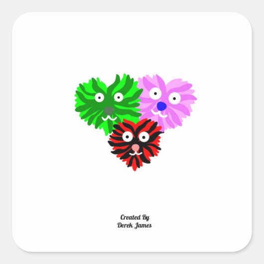 Heart Fuzzies Square Sticker (Vorderseite)
