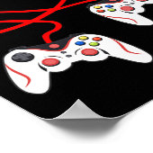 Heart Game Controllers Video Gamers Gaming Valenti Poster (Ecke)