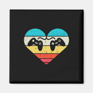 Heart Gamer Valentinstag Men Boys Girl Kinder Tee Magnet