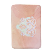 Heart Garden – Blue & Green Floral Design Badematte (Vorderseite Vertikal)