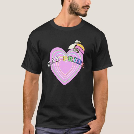 Heart Gay Pride Banana Lgbtq+ Parade Que Lesbian T-Shirt (Vorderseite)