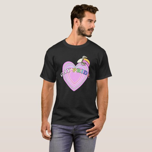 Heart Gay Pride Banana Lgbtq+ Parade Que Lesbian T-Shirt (Vorne ganz)