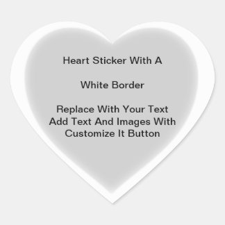 Heart geformte Aufkleber mit weißer Border in Blät
