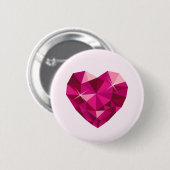 Heart Gemstone  Button (Vorne & Hinten)