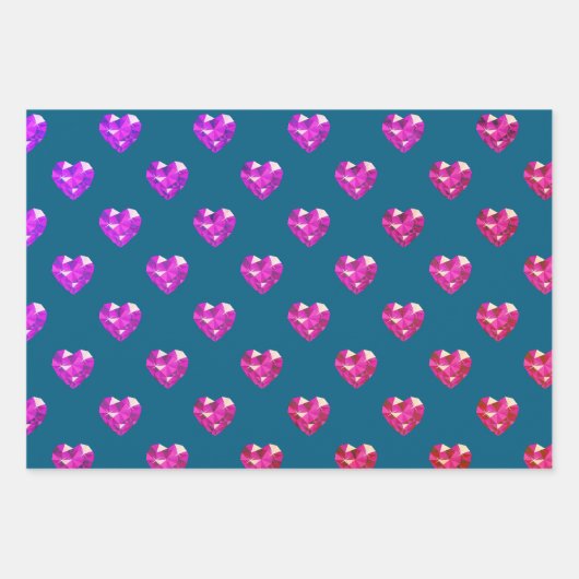 Heart Gemstone Geschenkpapier Set (Vorderseite 3)
