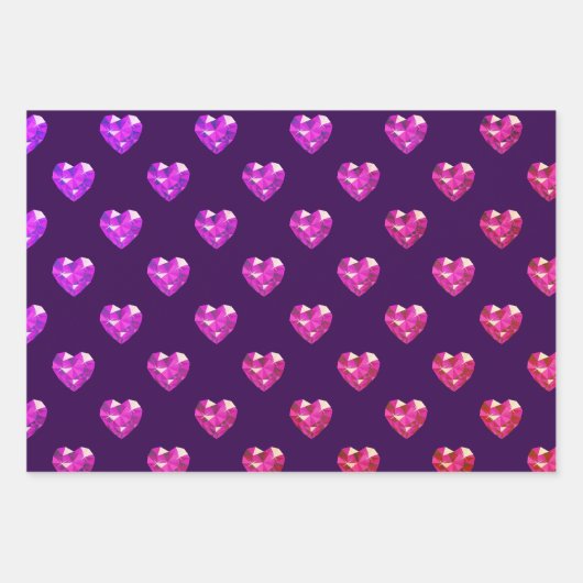 Heart Gemstone Geschenkpapier Set (Vorderseite 2)