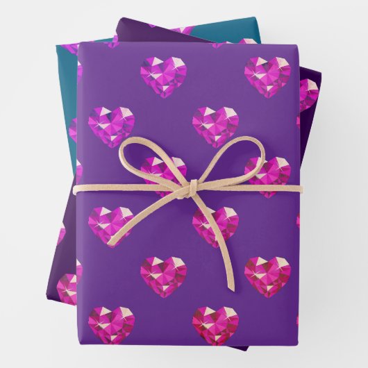 Heart Gemstone Geschenkpapier Set (Beispiel)