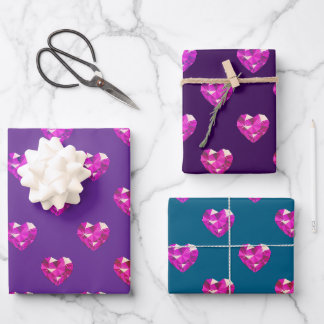 Heart Gemstone  Geschenkpapier Set