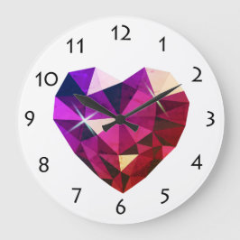 Heart Gemstone Wall Clock Große Wanduhr
