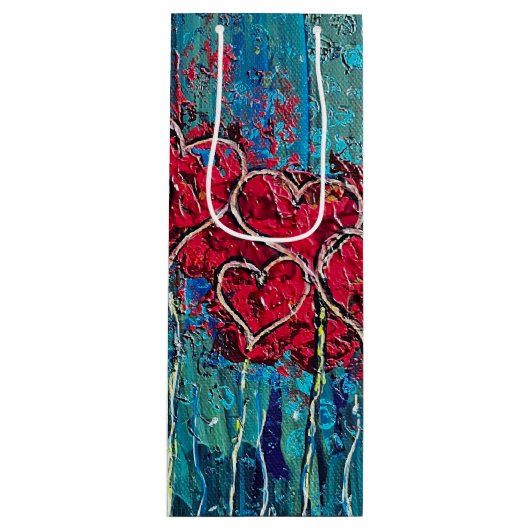 Heart Gift Wine Bag Geschenktüte Für Weinflaschen (Vorderseite)