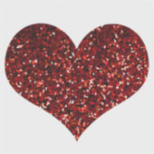 Heart Glittery Red Glitzer Funkelnd Pattern Hochze Aufkleber (Vorderseite)