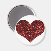 Heart Glittery Red Glitzer Funkelnd Pattern Hochze Magnet (Vorderseite/Rückseite)