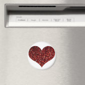 Heart Glittery Red Glitzer Funkelnd Pattern Hochze Magnet (In Situ (Geschirrspüler))