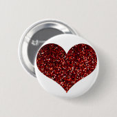 Heart Glittery Red Glitzer Sparkle Pattern Wedding Button (Vorne & Hinten)