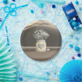 Heart Glows Mason Jar & Gipskraut Wedding Pappteller (Party)