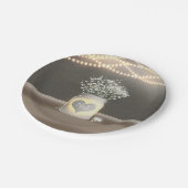 Heart Glows Mason Jar & Gipskraut Wedding Pappteller (Schrägansicht)