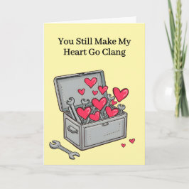 Heart Goes Clang Tin Toolbox 10th Wedding Annivers Karte