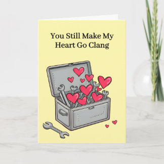 Heart Goes Clang Tin Toolbox 10th Wedding Annivers Karte