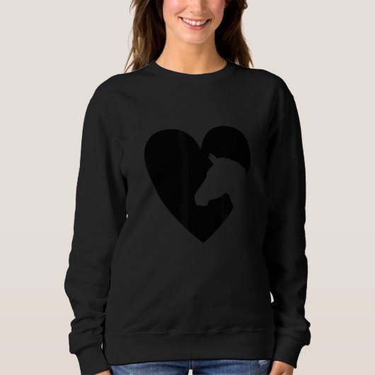 Heart Graphic Horse Lover Equestrian Rider Horses Sweatshirt (Vorderseite)