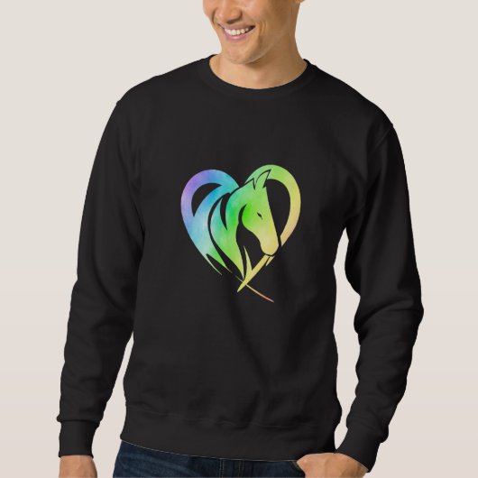 Heart Graphic Horse Lover Equestrian Rider Horses Sweatshirt (Vorderseite)