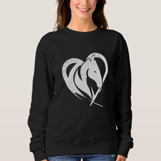 Heart Graphic Horse Lover Equestrian Rider Horses Sweatshirt (Vorderseite)