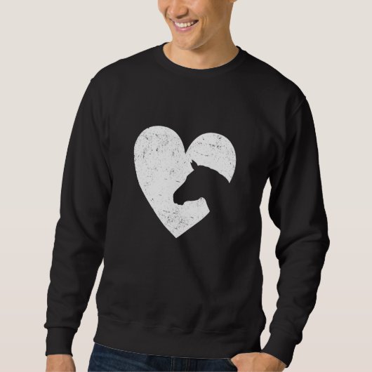 Heart Graphic Horse Lover Equestrian Rider Horses Sweatshirt (Vorderseite)