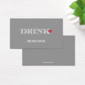 Heart Gray Red Wedding Drink Ticket (Schreibtisch)