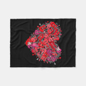 Heart Guitar Love Valentines Day Guitarist Player Fleecedecke (Vorderseite (Horizontal))