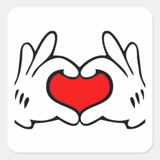 Heart Hand  Quadratischer Aufkleber (Vorderseite)