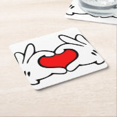 Heart Hand  Rechteckiger Pappuntersetzer (angewinkelt)