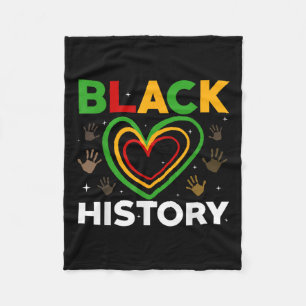 Heart Hands African American Heritage Black Histor Fleecedecke