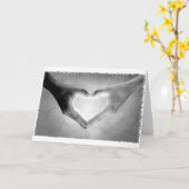 Heart Hands B&W Foto Karte (Gelbe Blume)