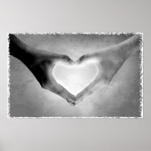 Heart Hands B&W Foto Poster (Vorne)