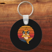 Heart Hands Funny Retro Goldfish Lover Sungles Mak Schlüsselanhänger (Vorderseite)