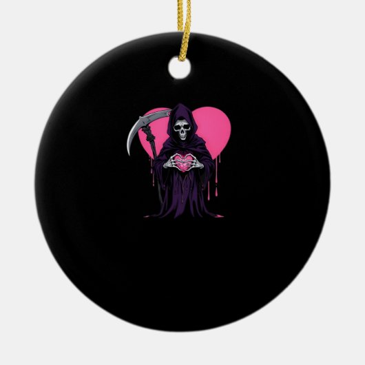 Heart Hands Sensenmann Classic Meme Keramik Ornament (Vorne)